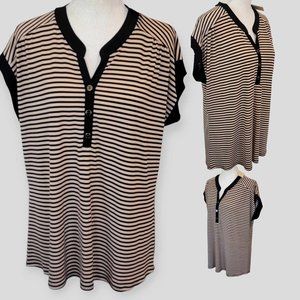 NWT Diana Belle Women;s Short Sleeve Knit Stripes Top Size XL